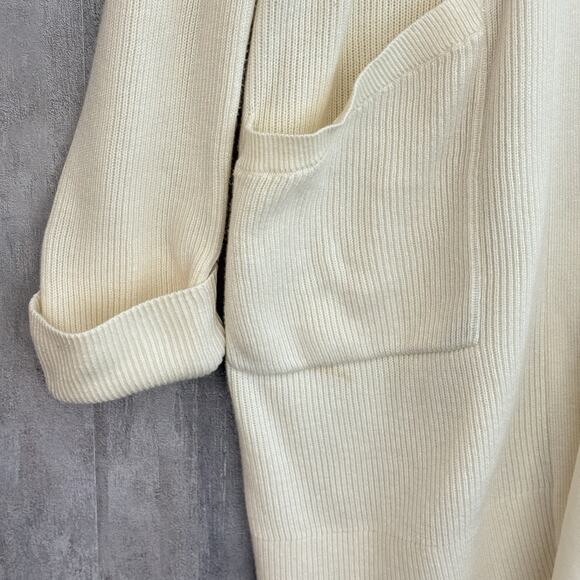 Lululemon Cardigan Womens Size 2 Still At Ease Wrap Ivory Cashmere Blend FLAW - Picture 3 of 16